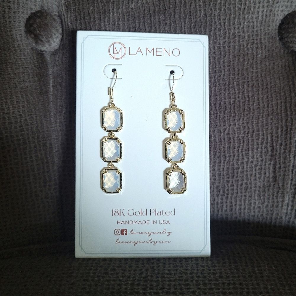 La Meno Rectangle Trio3️⃣ Drop Earrings - Picture 5 of 16